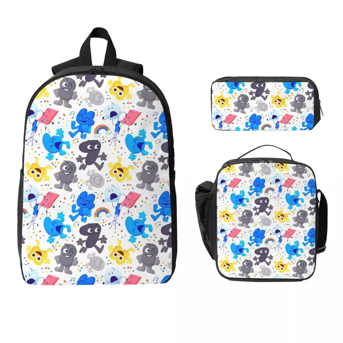 

Bfdi Pattern Backpack Student Boys Girls BookBag School Bag Laptop Shoulder Bags 3ps Insulated Lunch Bag Pencil Case