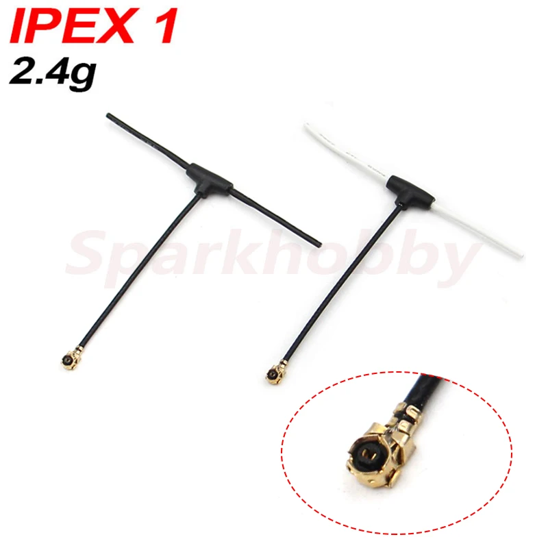 Sparkhobby 40MM 2.4g T-type Omnidirectional Antenna Jumper R1 V2 ELRS EP1 Receiver Standard Part IPEX1 IPEX4 Connector For RC RX