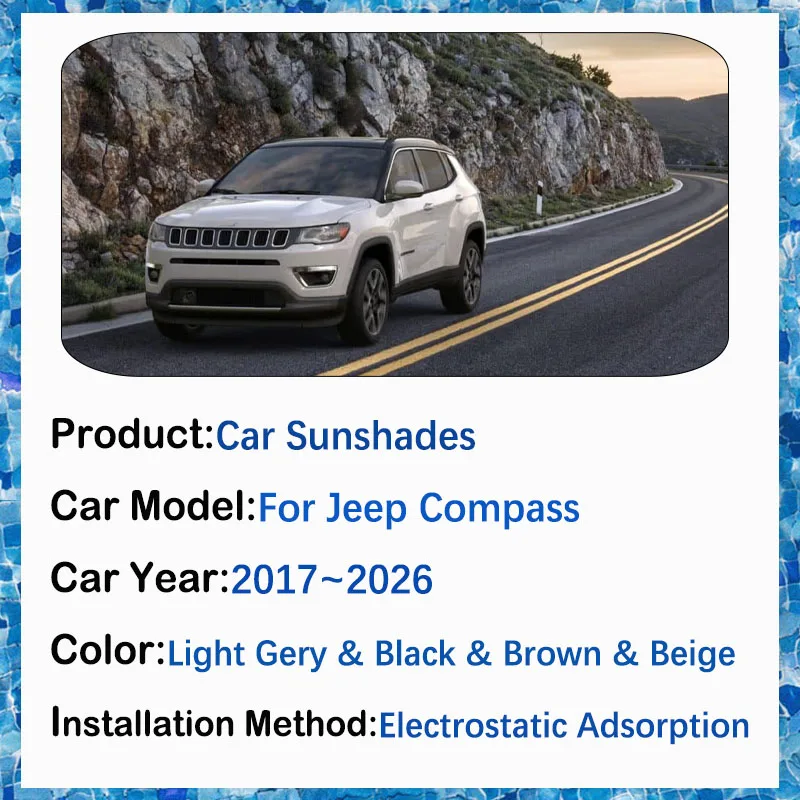 Car Skylight Sunshade For Jeep Compass MP MK2 2017-2026 Nano Ice Crystals Film Pad Window Visor Sun Shade Cover Auto Accessories