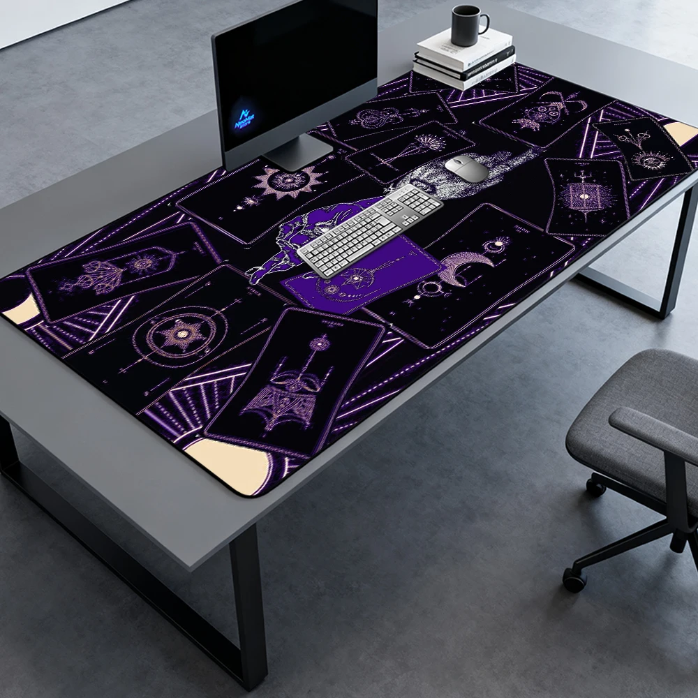 Gothic Tarot Mouse Pad Laptop Extended Gaming Desk Mat Symbols 120x60 Mystical Nonslip Big Mousepad Accessories