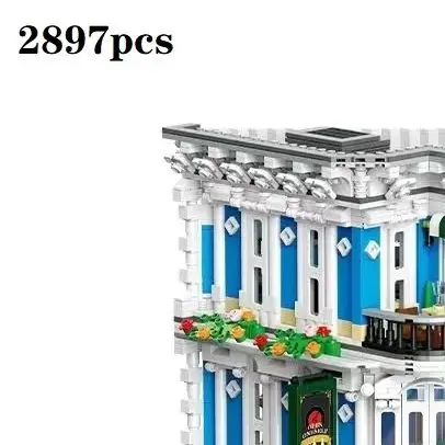 Big Sale With BOX 2897 PCS Modern Tall Storeys Building Block Model Puzzle DIY Assembly Building Blocks Birthday
