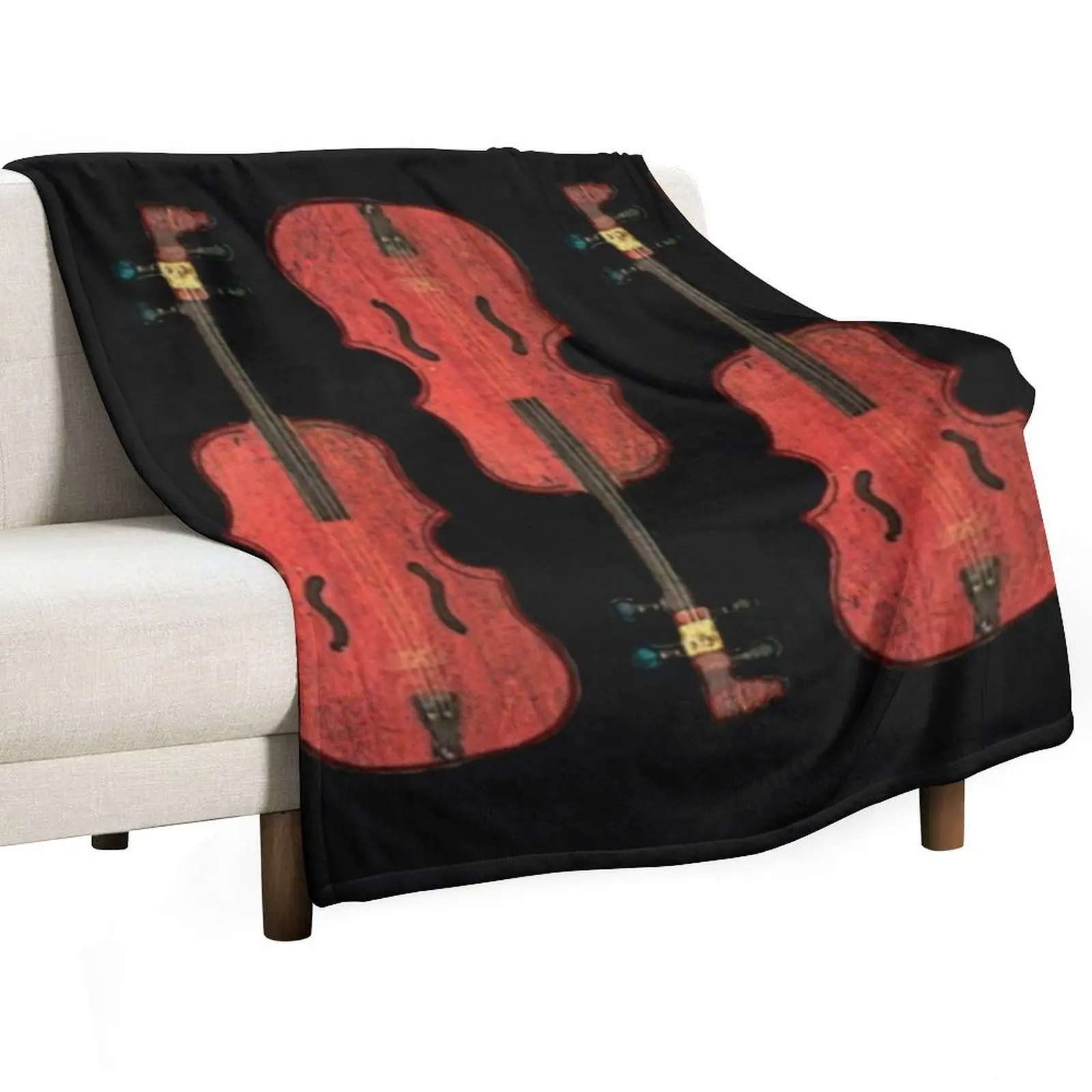 Cello Pattern Throw Blanket Flannel Fabric Giant Sofa Blankets