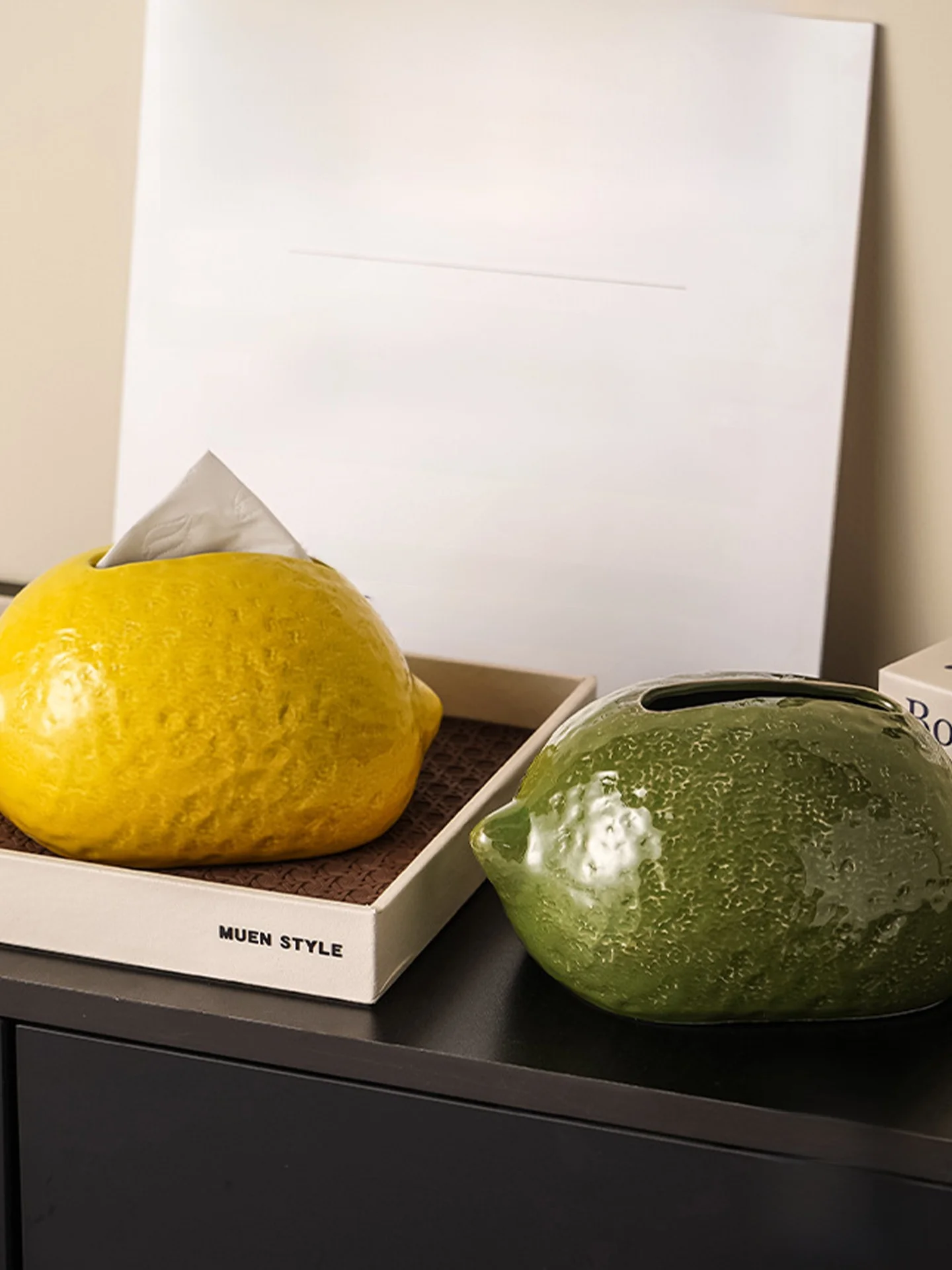 

Creative Lemon Cerc Tissue Box Nordic Sle Home Luxury Lightweight Storage Organizer Box Simple Design Made in China
