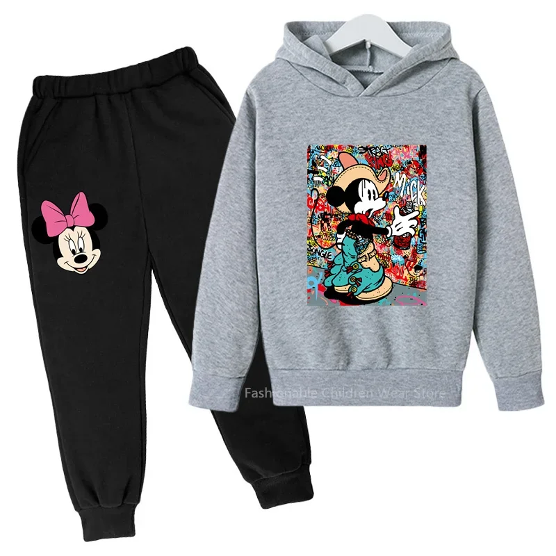 

New Disney Mickey & Minnie Hoodie & Pants Pack - Kids' Cotton Jacket & Pants for Outdoor Fun