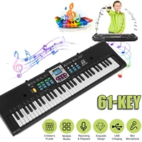 Teclado electrónico de música Digital de 61 teclas, Piano eléctrico para niños para estudiantes con función de micrófono, instrumento Musical