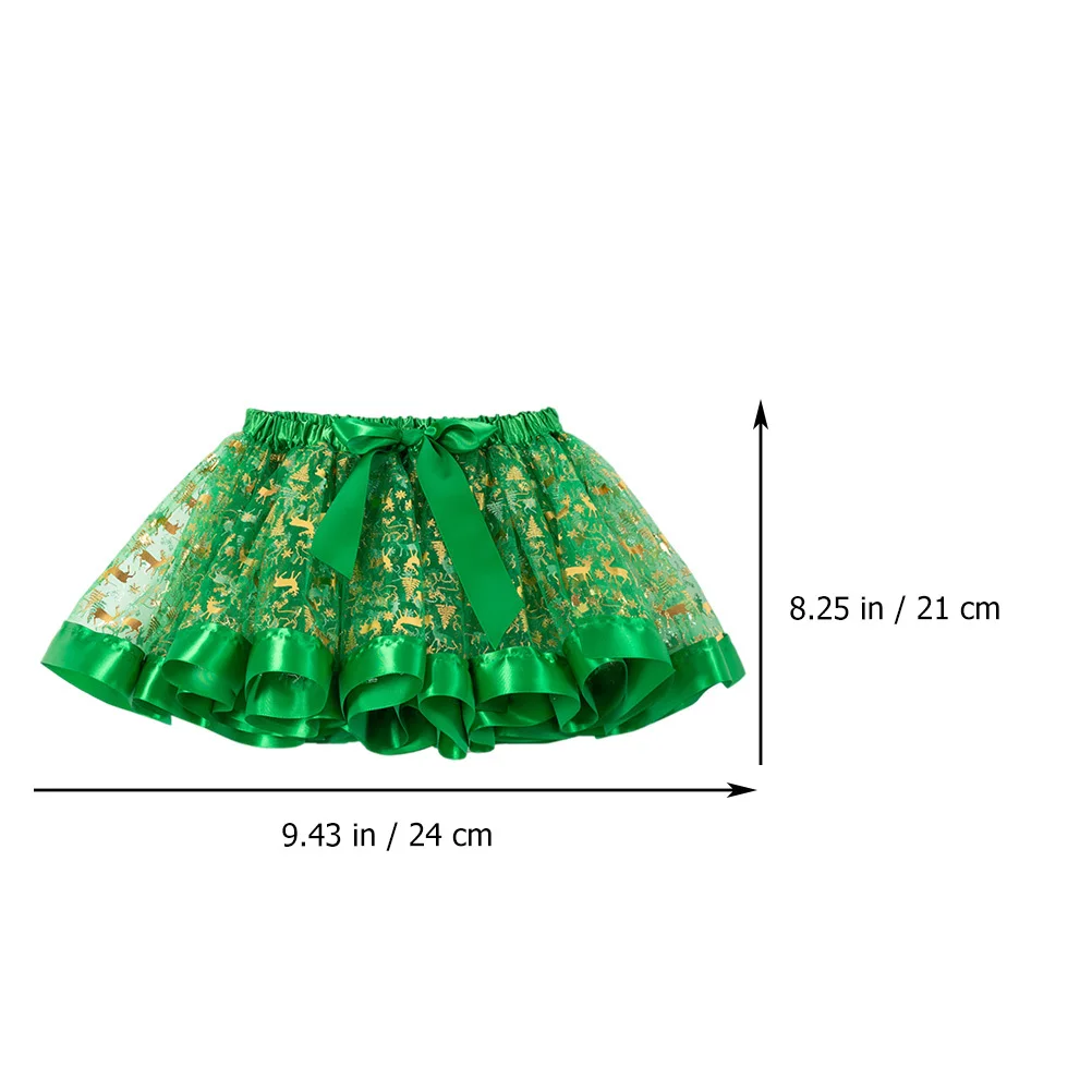 

1Set Christmas Girl Skirt Bubble Skirt Tulle Dress Party Performance Easy Dry Reusable Bow Hair Clip Festive