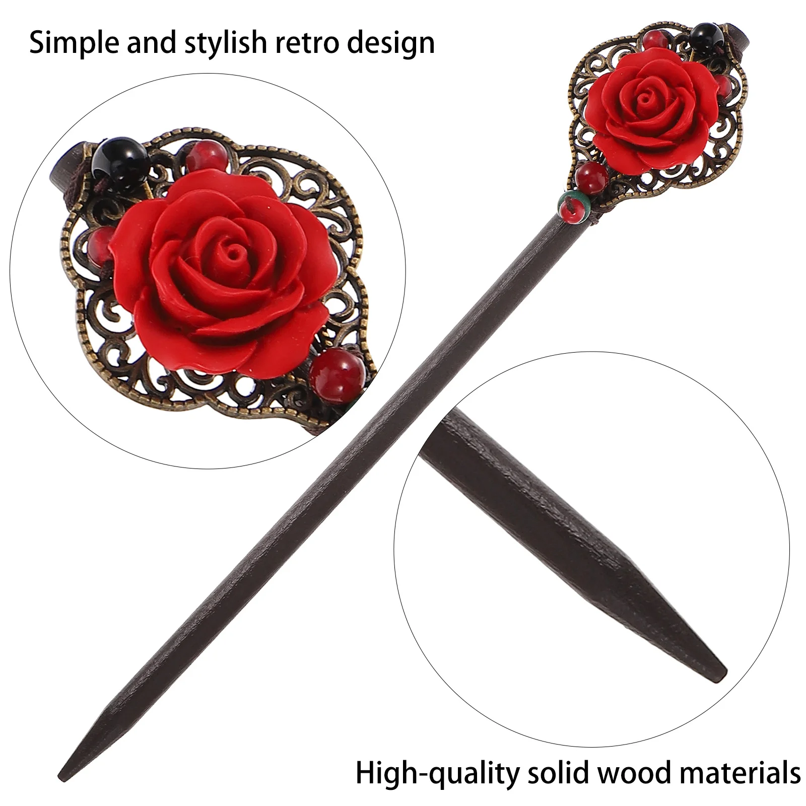 

Wood Stick Style Hair Fork Sturdy Durable Traditional Costume Headdress For Women Retro Festival Party Accessory Elegant