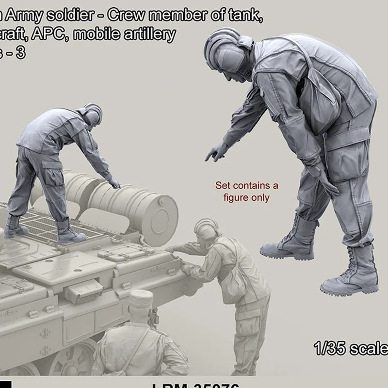 1/35 Die-Cast Resin Figure Model Building Kits Russian Army Soldier Tank Repair Unassembled and Unpaint Diorama Toys