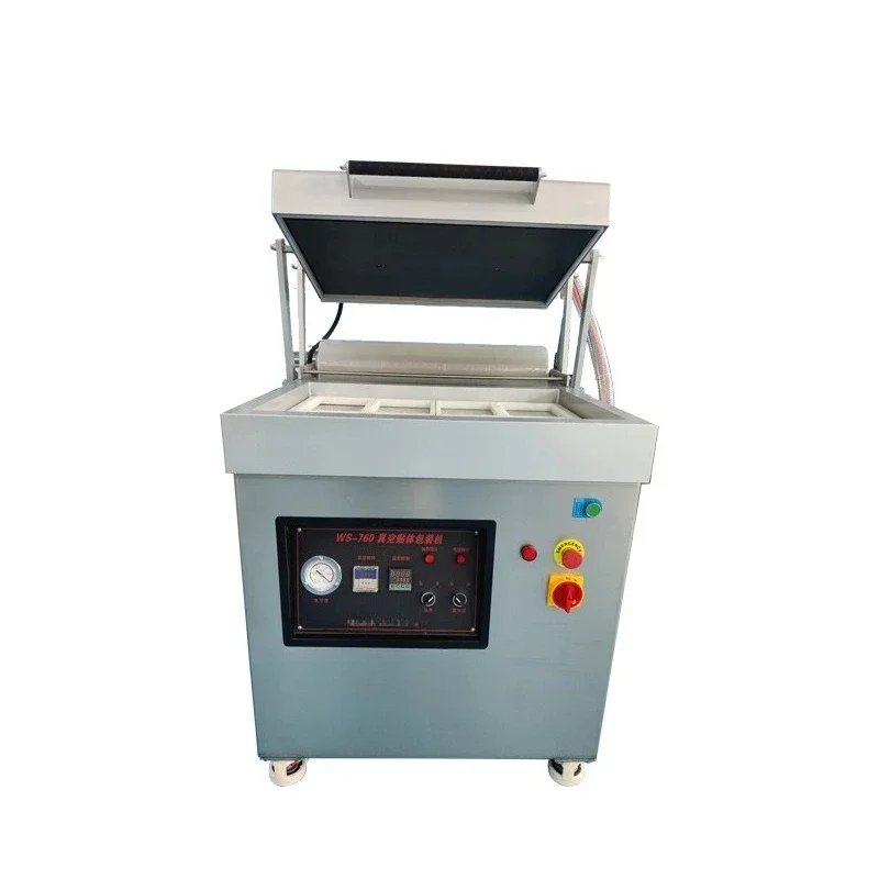 

Salmon steak seafood commercial vacuum body packaging machine, meat seafood hardware laminating machine