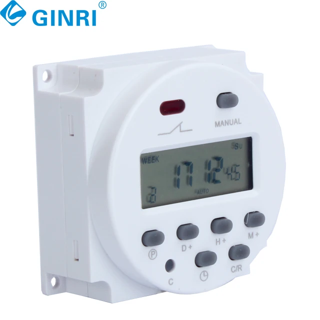 5 pièces Ginri YP109A minuterie Programmable avec 4 fils écran LCD numérique quotidien hebdomadaire minuterie numérique commutateur