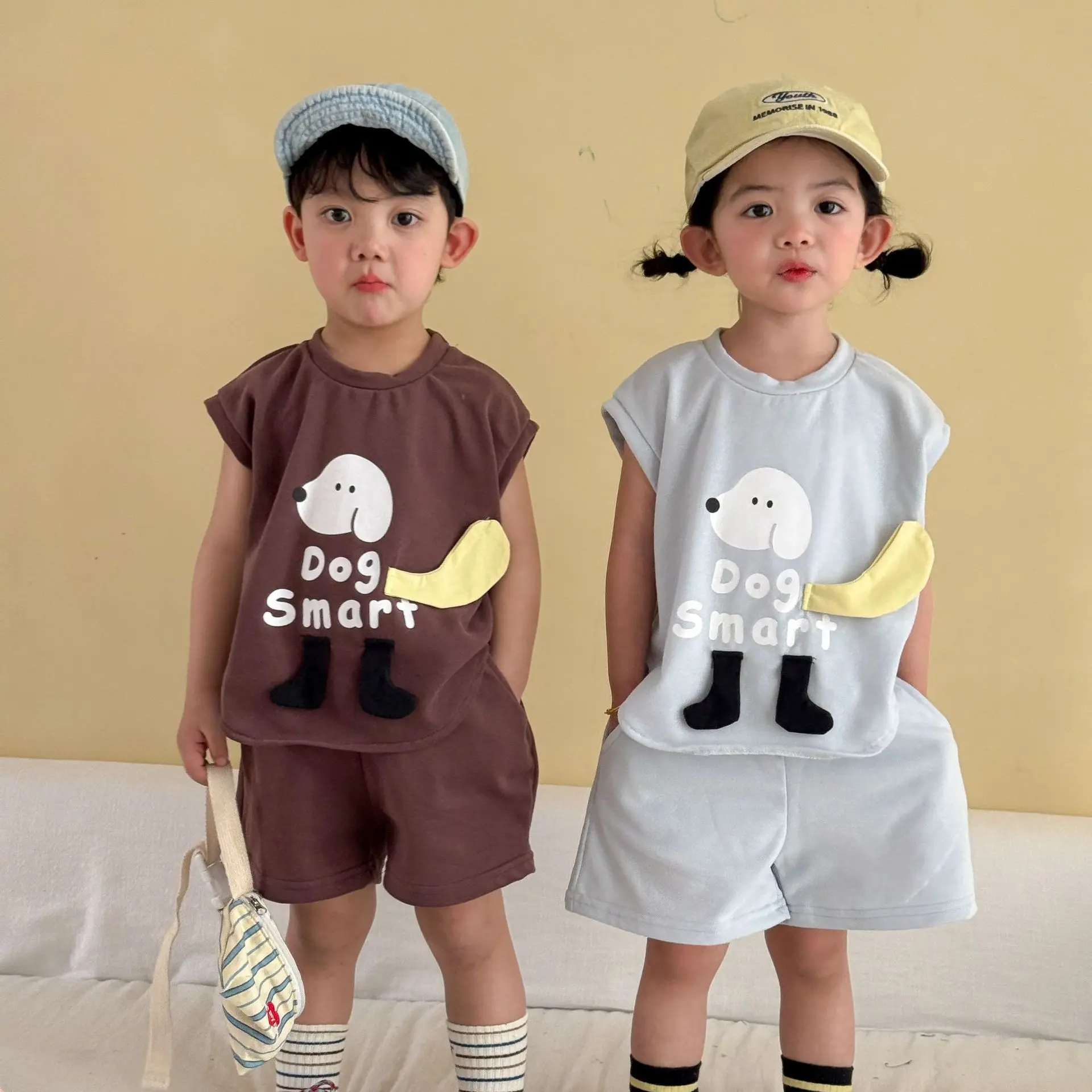 

2026 Summer New Children Short Sleeve Clothes Set Boys Girls Cute Cartoon Print T Shirts + Shorts 2pcs Suit Kids Casual Outfits