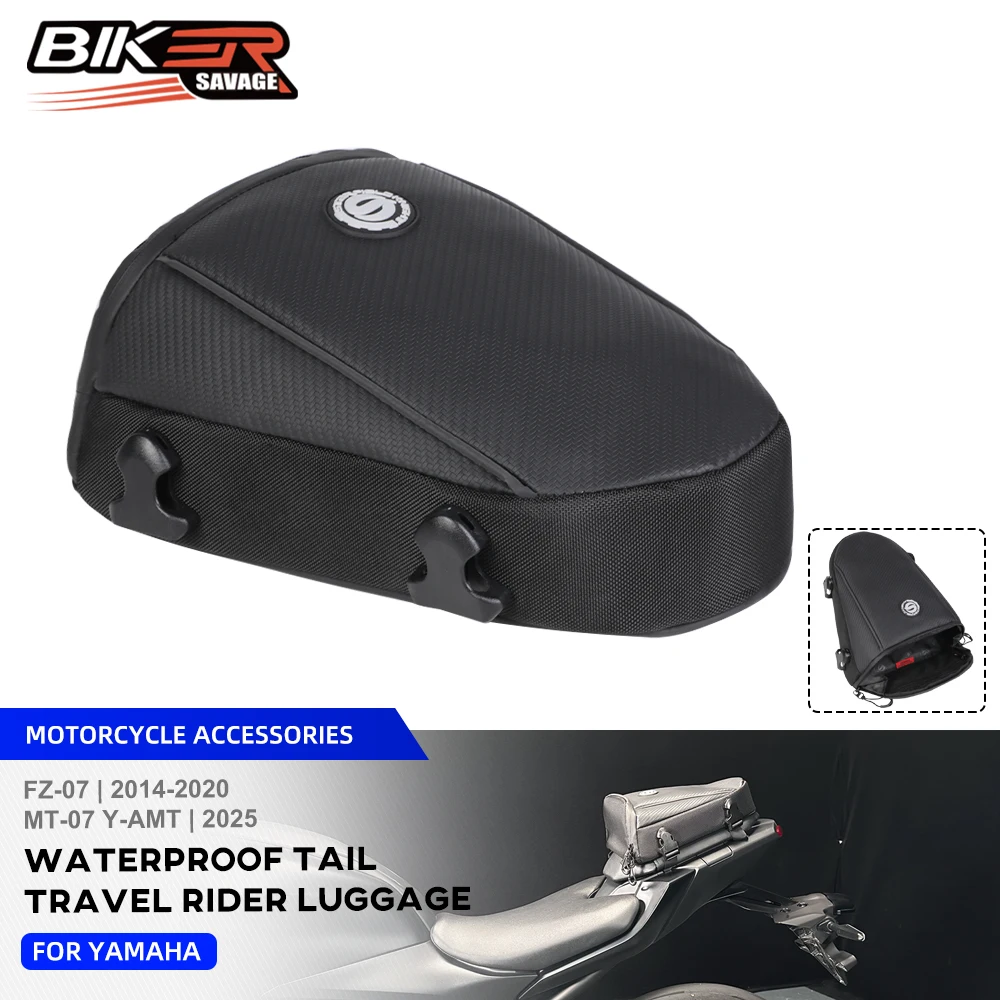 MT-07 Y-AMT 2025 Motorcycle Tail Bag For Yamaha FZ-07 MT-07 2014 4L Rear Seat Luggage Storage Bag With Shoulder Strap Rain Cover