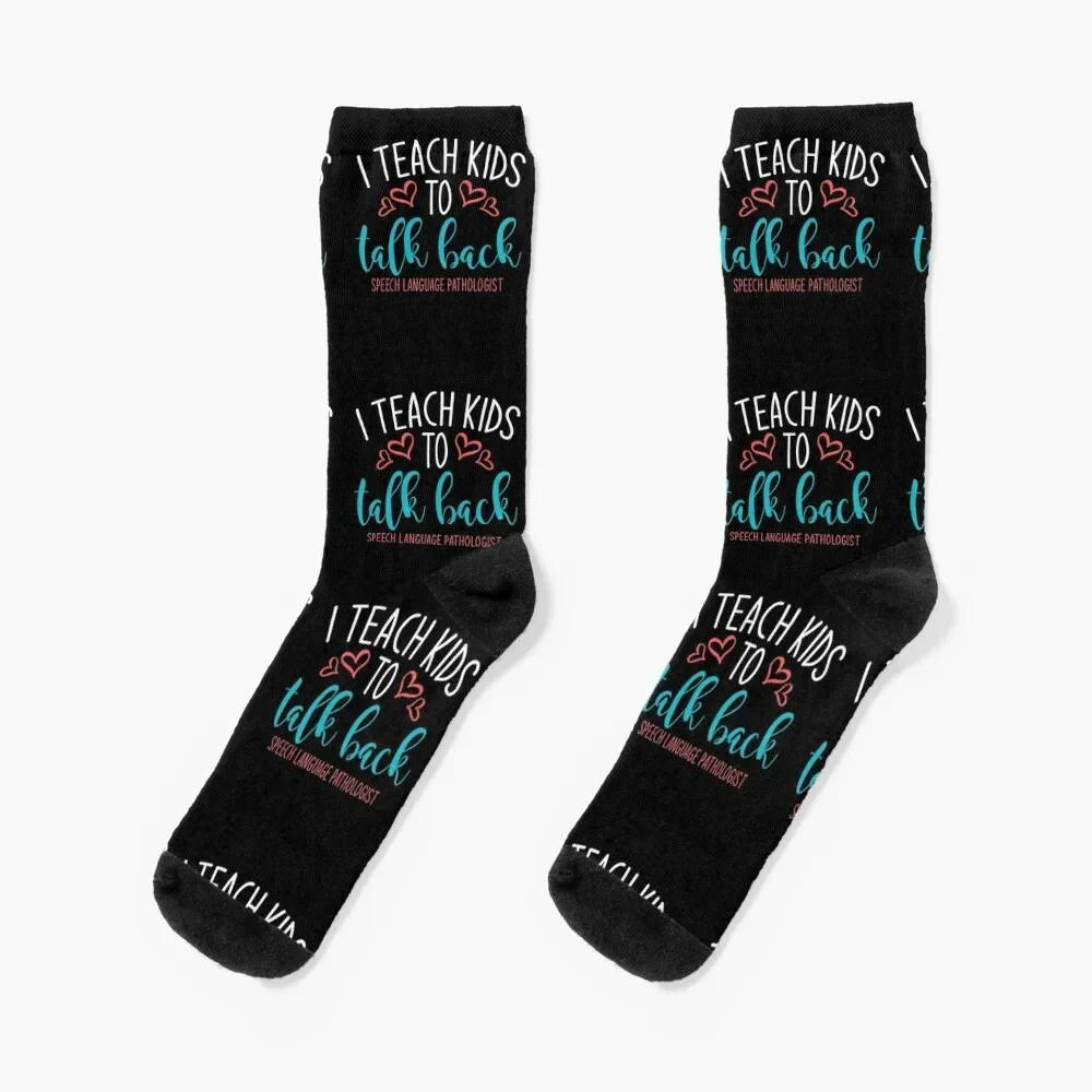 

SLP, Speech Therapy, I Teach Kids To Talk Back Socks crazy sport Rugby Socks Women Men's