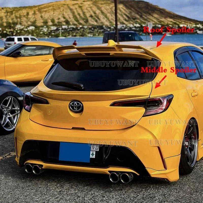 For Toyota Corolla Hatchback 2019 2020 2021 Spoiler ABS Material Car Rear Wing Primer Color Roof Spoiler Middle Spoiler