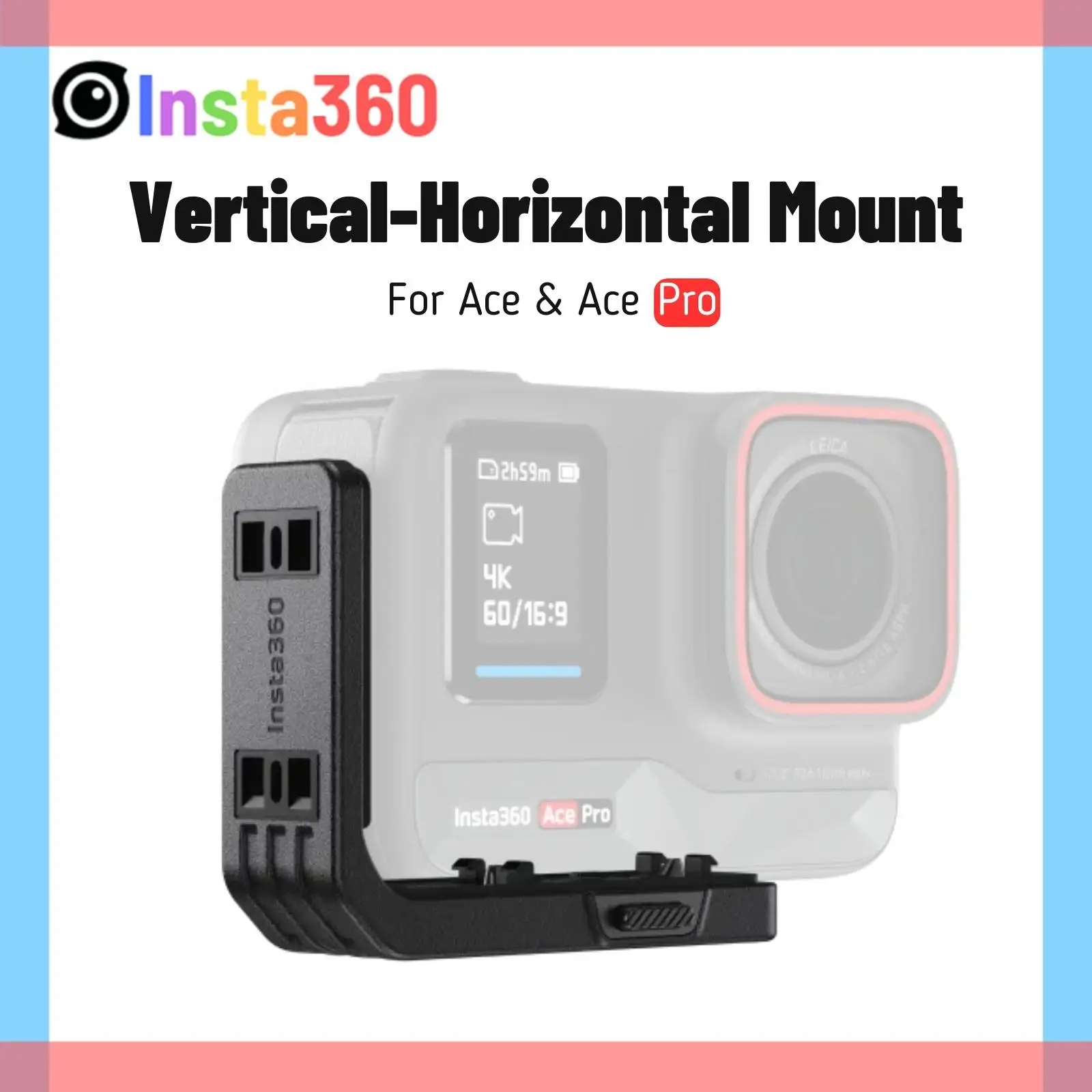 Insta360 Ace Pro 2 Vertical to Horizontal Mount Capture 9:16 16:9 Footage Aluminum Alloy For ACE & ACE PRO Original Accessories