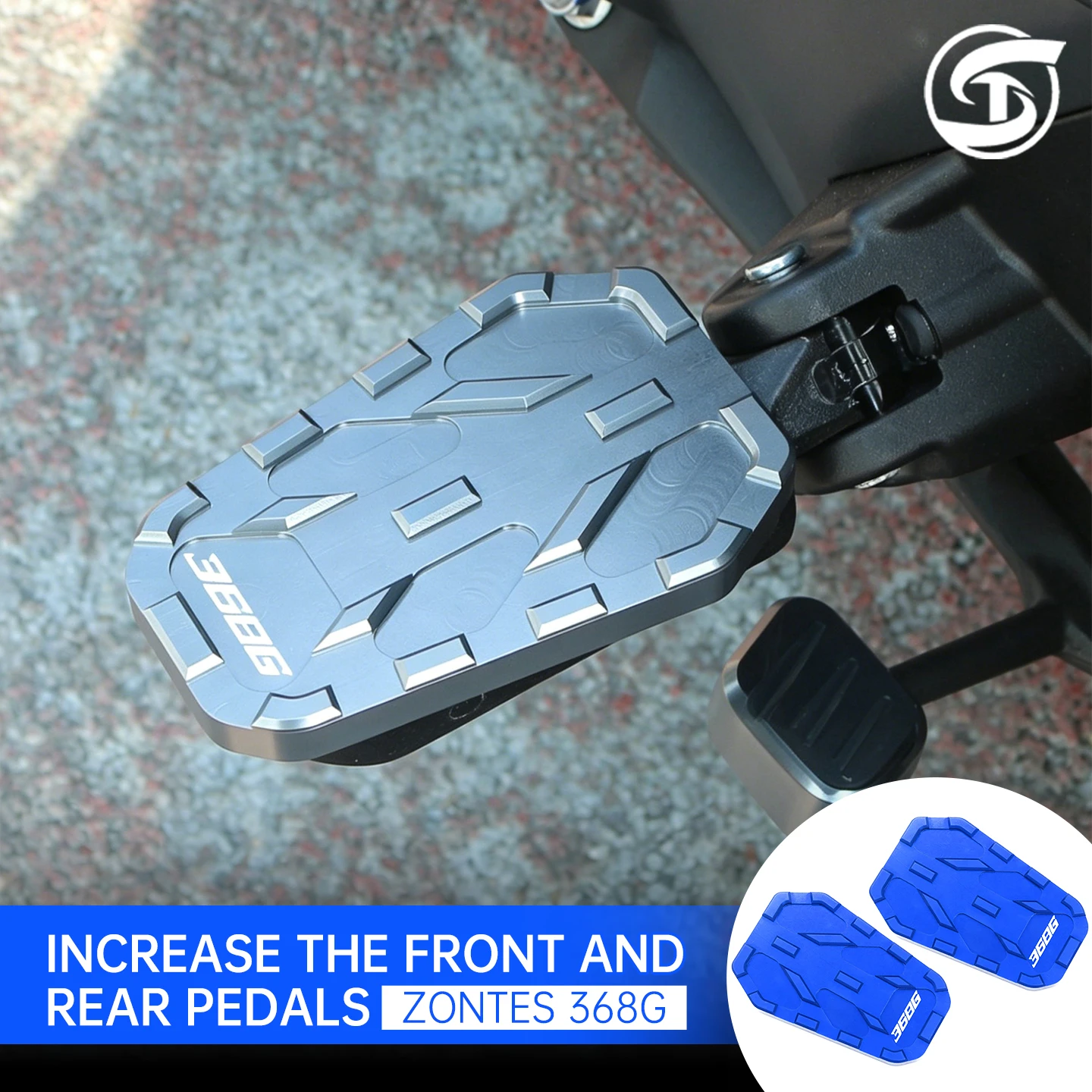 For Zontes 368G 2024-2026 368 G Modification Accessories Front Footpegs Competitive Pedal Widening Off Road Anti-Skid Foot Pedal