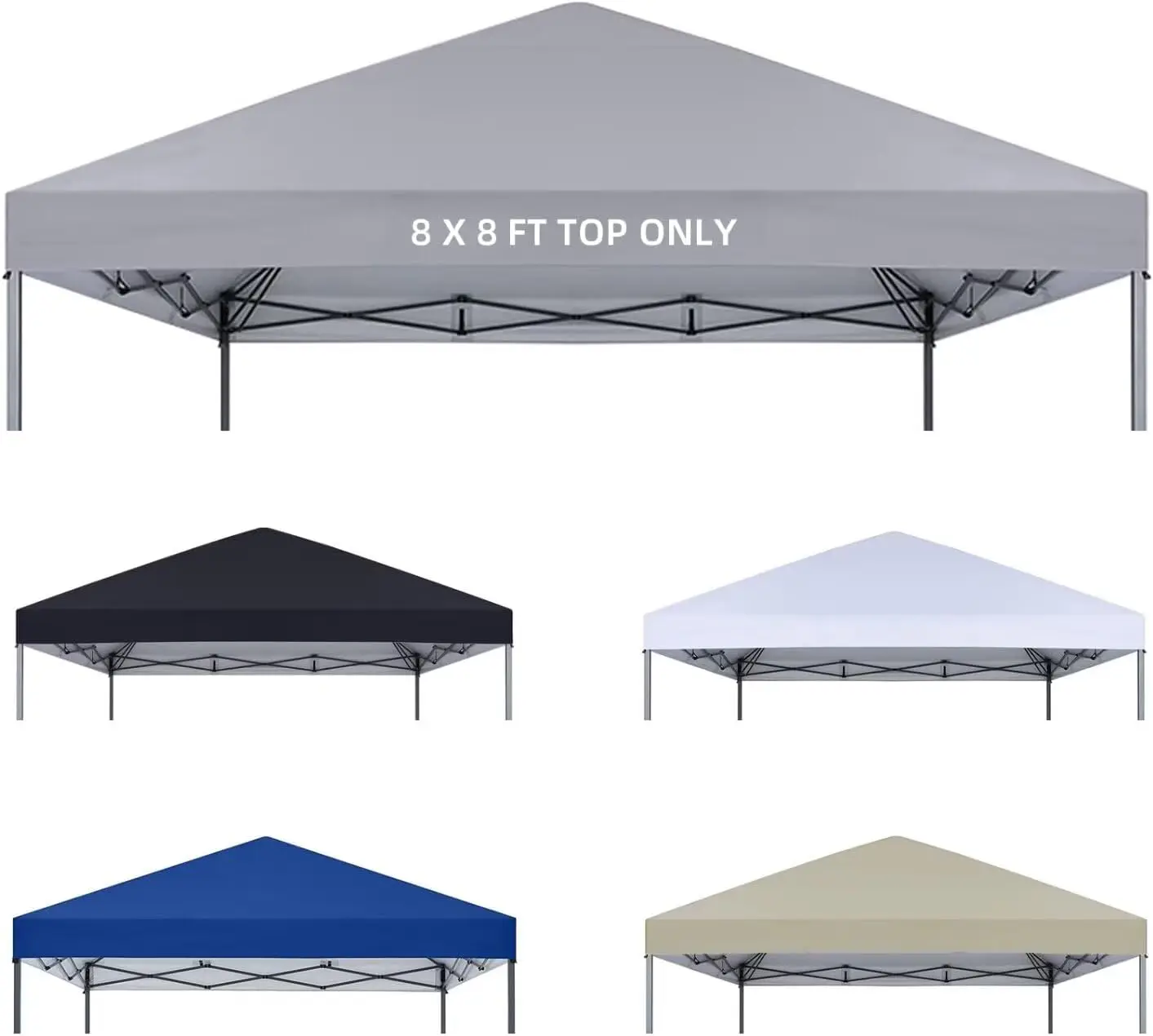 

8x8 Canopy Replacement Top Only Waterproof Pop Up Canopy Tent Top Replacement Cover Roof with Windproof Ropes for Straight Leg F