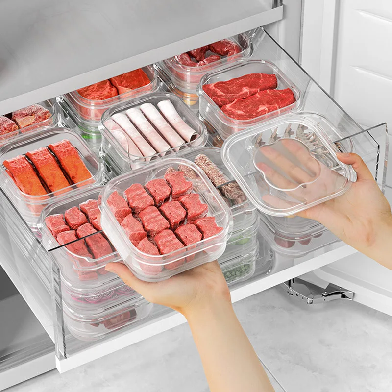 5Pcs Food Grade Plastic Refrigerator Meat Boxes