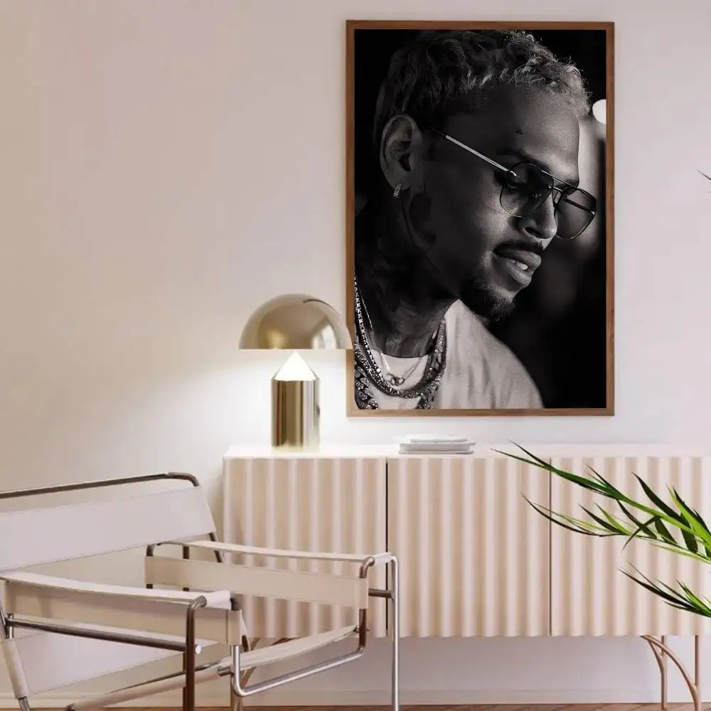 1 قطعة C-h-ris B-r-own ملصق ذاتي اللصق فني مقاوم للماء ورقة ملصق مقهى بار غرفة جدار ديكور #6