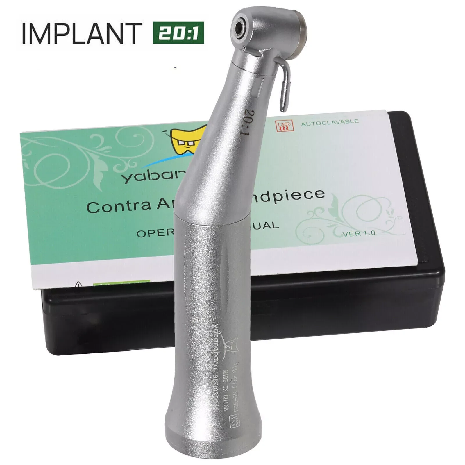 20:1 Dental Implant Reduction Push Button Low Speed Handpiece Contra Angle Internal and External Irrigation System  for NSK MAX