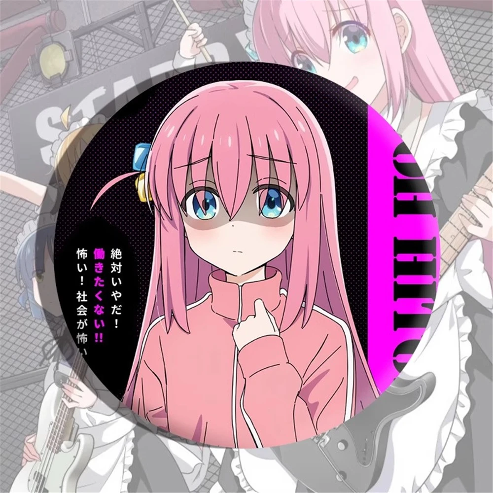 58mm Anime BOCCHI THE ROCK! Przypinka do odznaki Yamada Ryo Kita Ikuyo Cosplay COSTUME SPTE z blachy ﻿   Prop Xmas Gilf