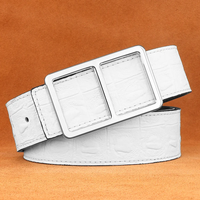 Paski męskie designerskie szerokie z klamrą suwakową 3,8 cm, skóra naturalna, luksusowa marka, wysokiej jakości pasek do spodni, młodzieżowe Cintos Masculinos