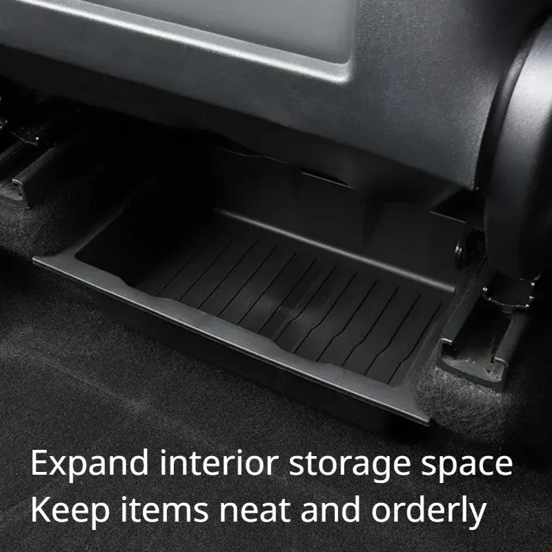 Underseat Storage Box for Tesla Model X 2018-2023 Car Drawer TPE Hidden Drawer Type Storage Organizer Car Interior Accessories
