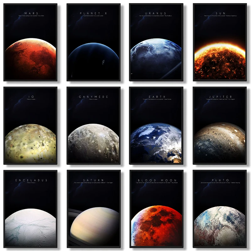 Universe Planet Solar System Posters Wall Art Cosmos Canvas Painting Sun Mars Earth Uranus Astronomy Prints Home Room Decoration