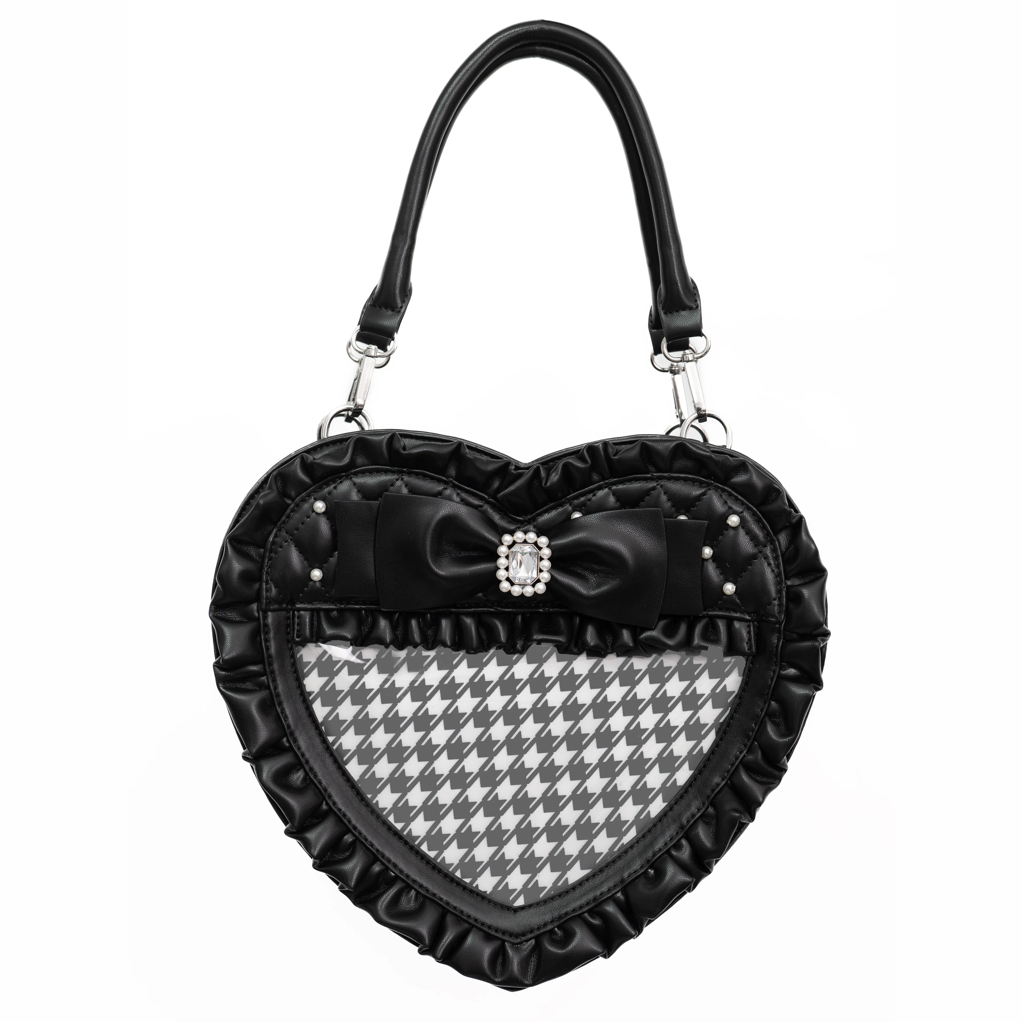 Japanese Original Mine Series Mass-produced Lolita Bow Frilly Rhinestone Love Bag Soft Sister Subculture Y2k Handbag for Women