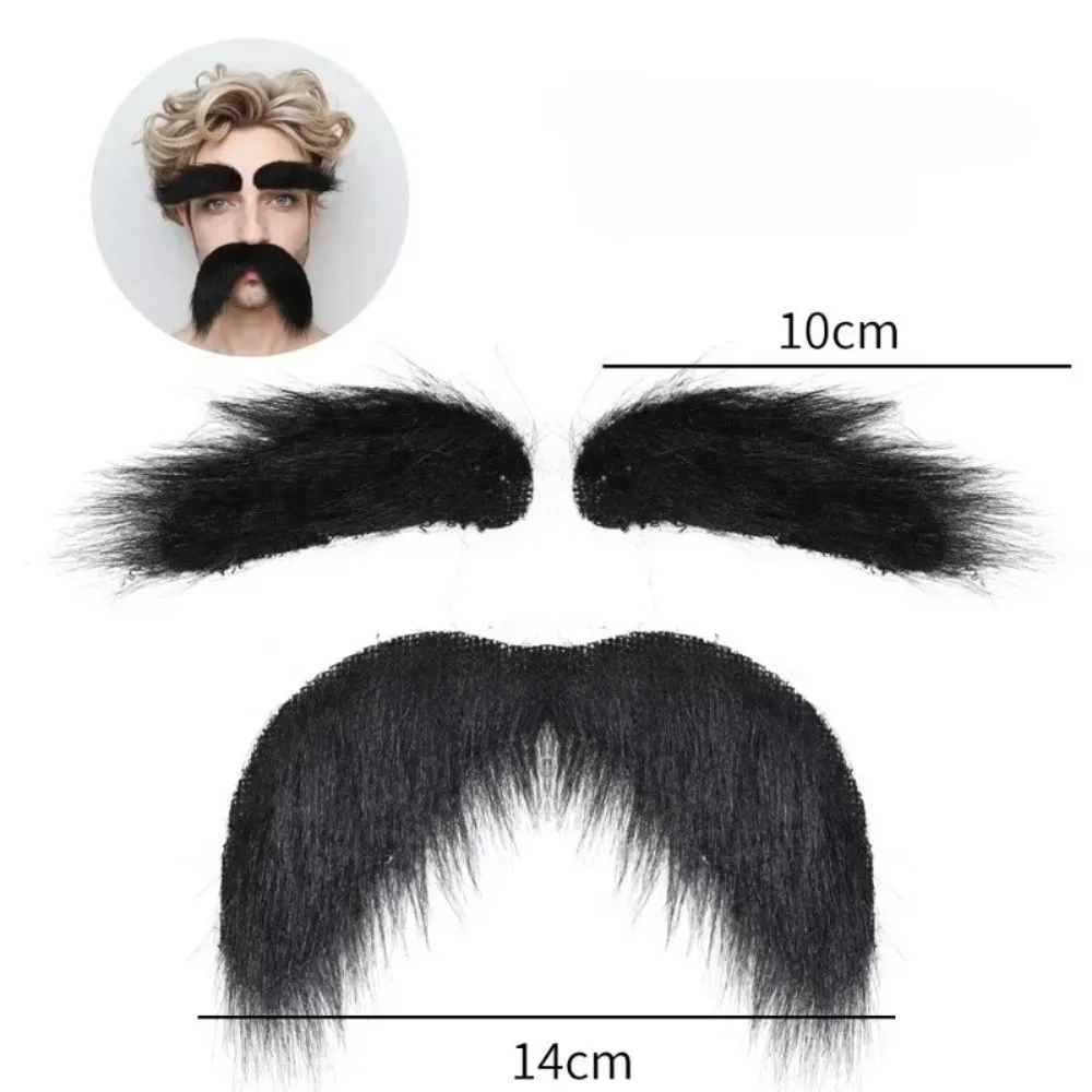 Novelty Self-Adhesive Fake Beard Set Hairy Simulation Facial Hair Props Realistic Cosplay Beard Kit Halloween Party