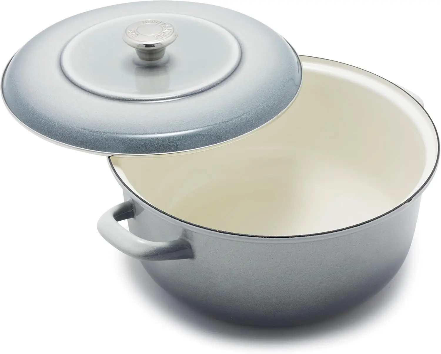 

& Storck German Enameled Iron, Round 5.3QT Dutch Oven Pot with Lid, Cloud Gray