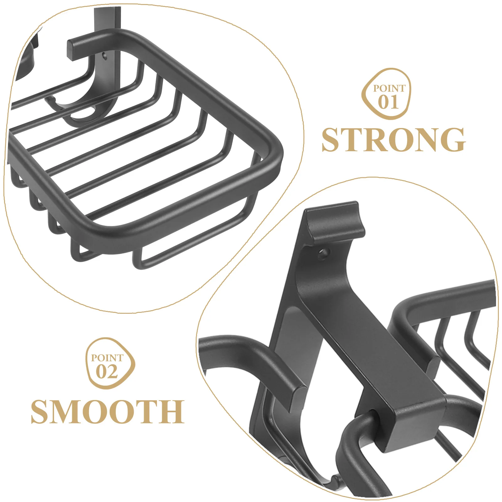 

1 pc Space Aluminum Rack Nail-Free Glue Strong Load Capacity Smooth Texture Household Kitchen Bathroom Storage Shelf Wall