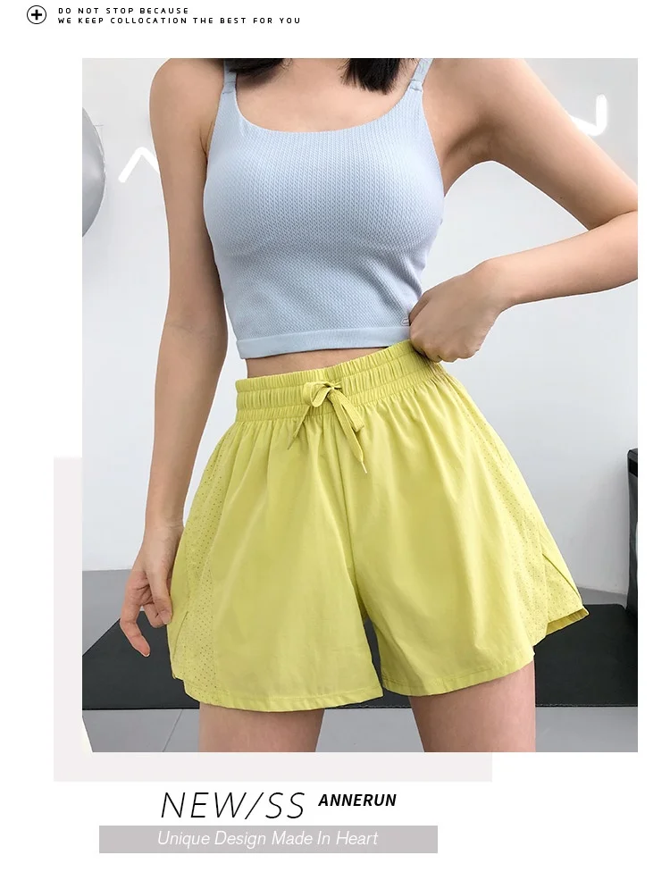 Hochgeschnittene, schnelltrocknende Sportshorts für den Sommer, Sportbekleidung, Fitness- und Yoga-Kleidung, Damen-Lauf- und Radfahrshorts, Workout-Kleidung – Detail 6