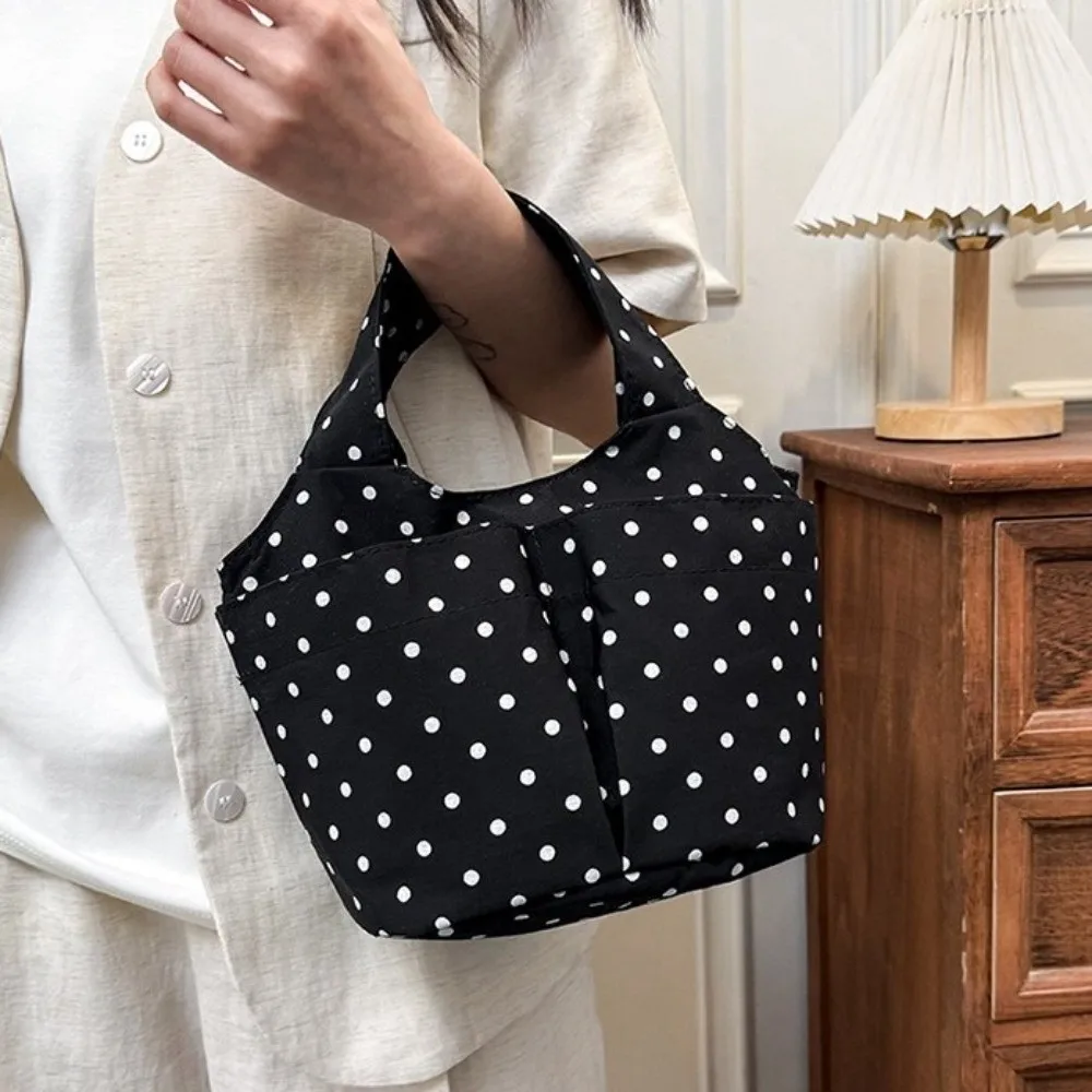 

Lightweight Polka Dot Tote Bag Sweet Style Casual Soft Padded Handbag Versatile Large Capacity Top-handle Bag Daily Commute