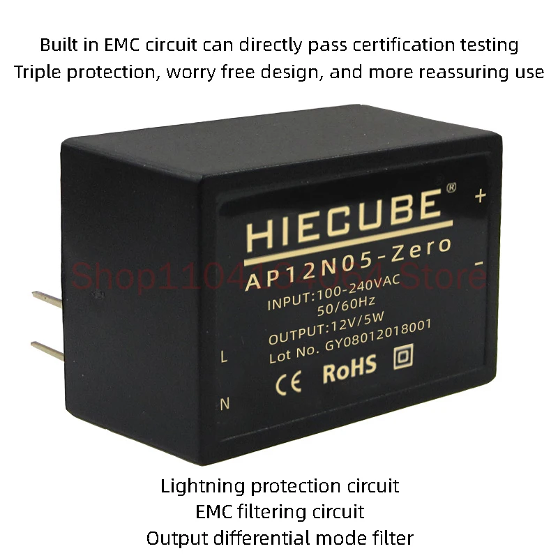 AC-DC Switching Power Supply Module 220V to 12V5V24V5W Charging Pile Industry Isolation Small Volume Low Ripple