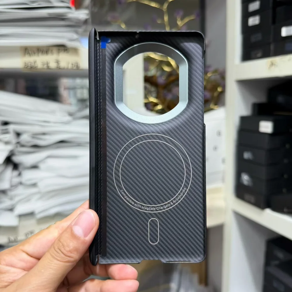 

Slim Real Aramid Carbon Fiber Wireless Charging Case For Huawei Mate X7 Matte Hinge Cover
