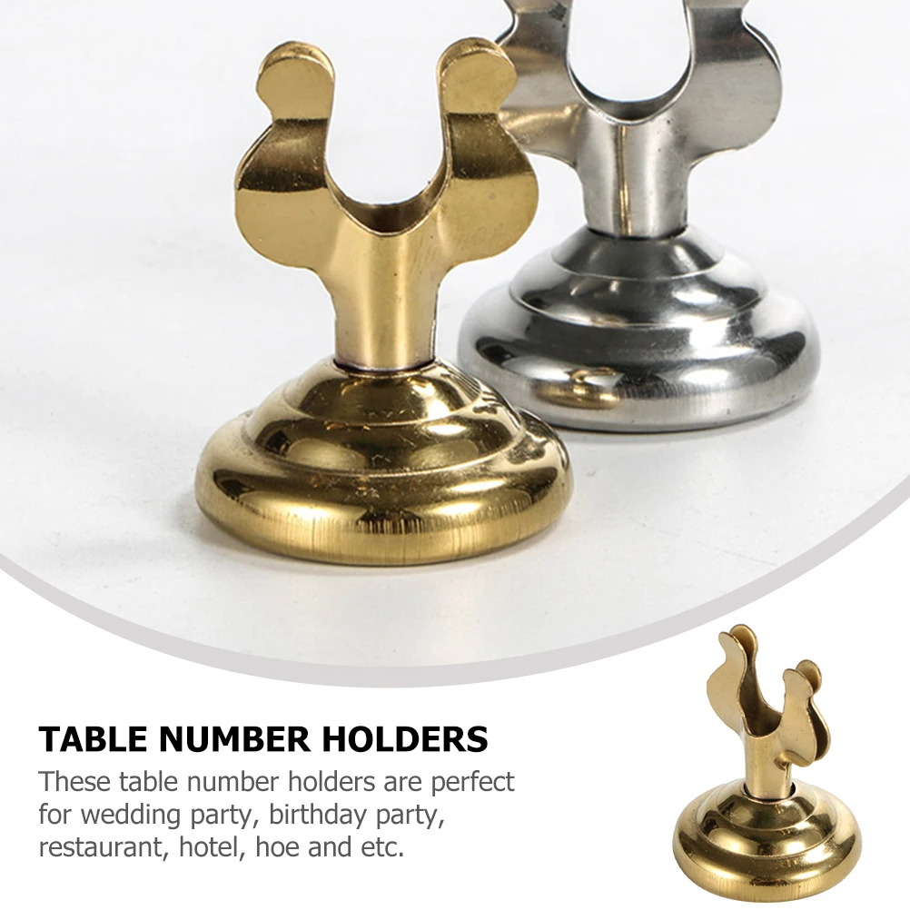 3 Pcs Table Number Holders Elegant U Shape Metal Wedding Mini Thread Clips For Cards Photos Menu Table