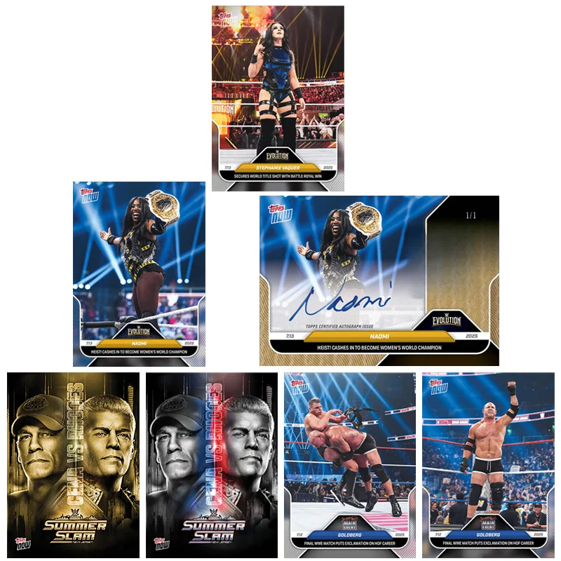 

Topps Now 2025 WWE John Cena Naomi Stephanie Vaquer Goldberg Diy Домашние коллекционные карты WWE Star Коллекция подарков на день рождения