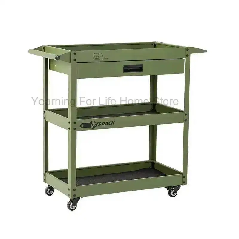 Green Multi-functional Salon Trolley Garden Beauty Salon Trolley Garden Coffee Furniture Carrinho Auxiliar Lash Designer