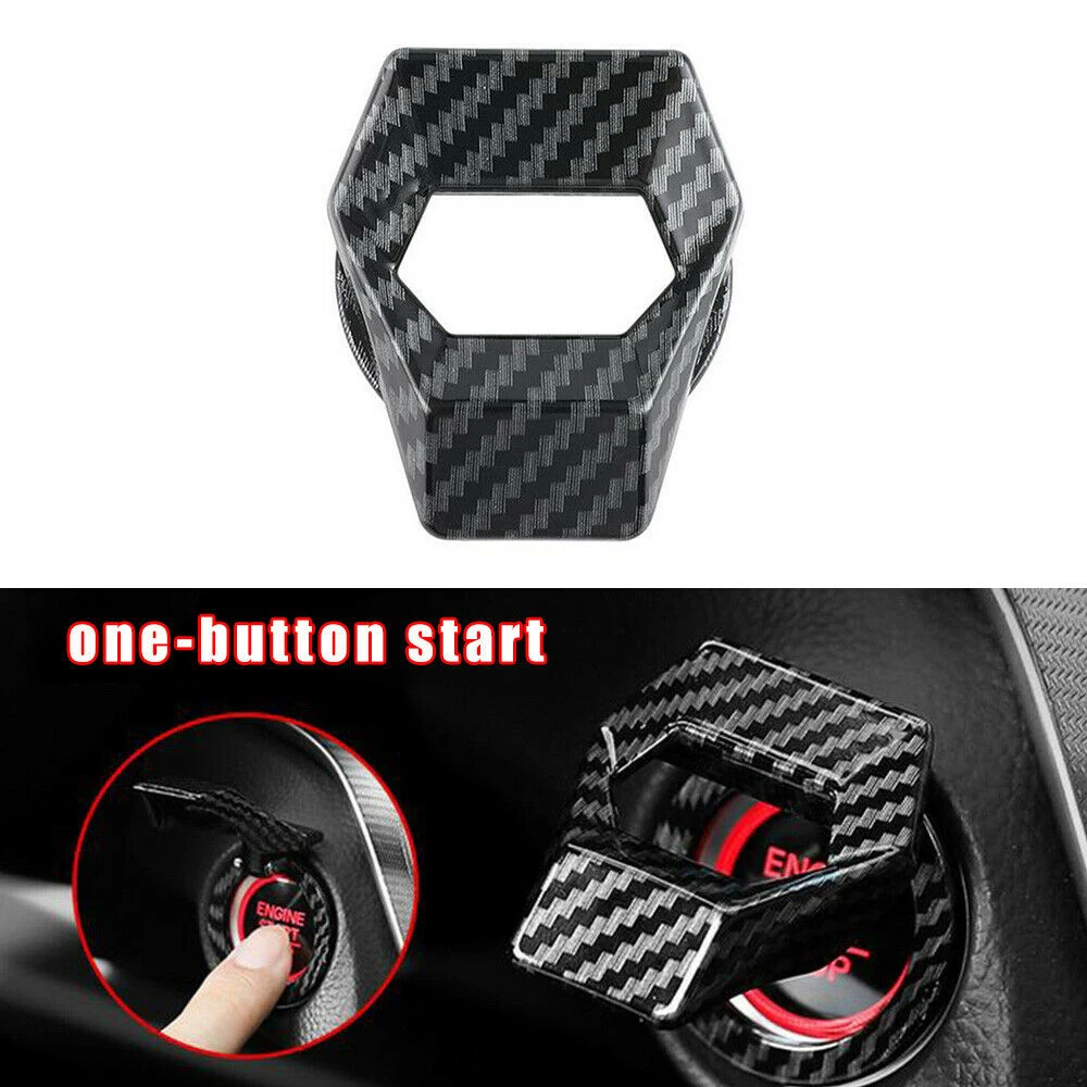 1x Car Engine Push Button Switch Cover Start Stop Button Cover Ring Ignition Button Trim Car Stickers Interior Decor Accessories