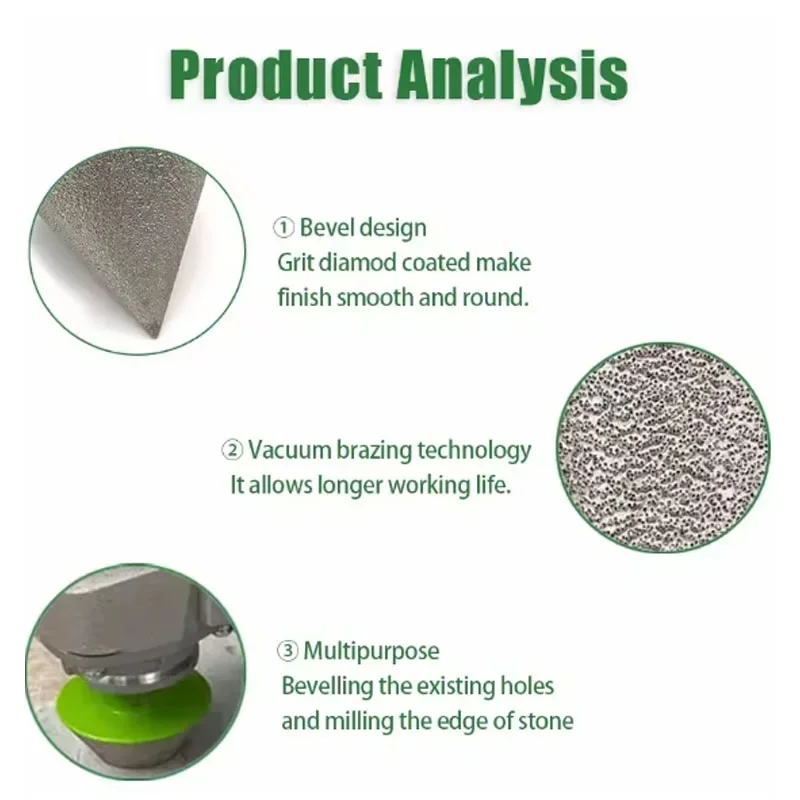 1pc M14 Diamond Chamfer Bits Dia 35-50mm Milling Marble Concrete Tile Hole Saw Masonry Drilling Crowns Construction Job Tools
