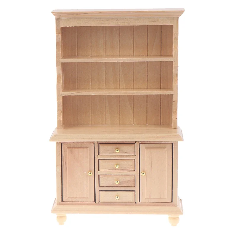 1:12 Dollhouse Miniature Furniture Multifunction Wood Cabinet Bookcase Bookshelf
