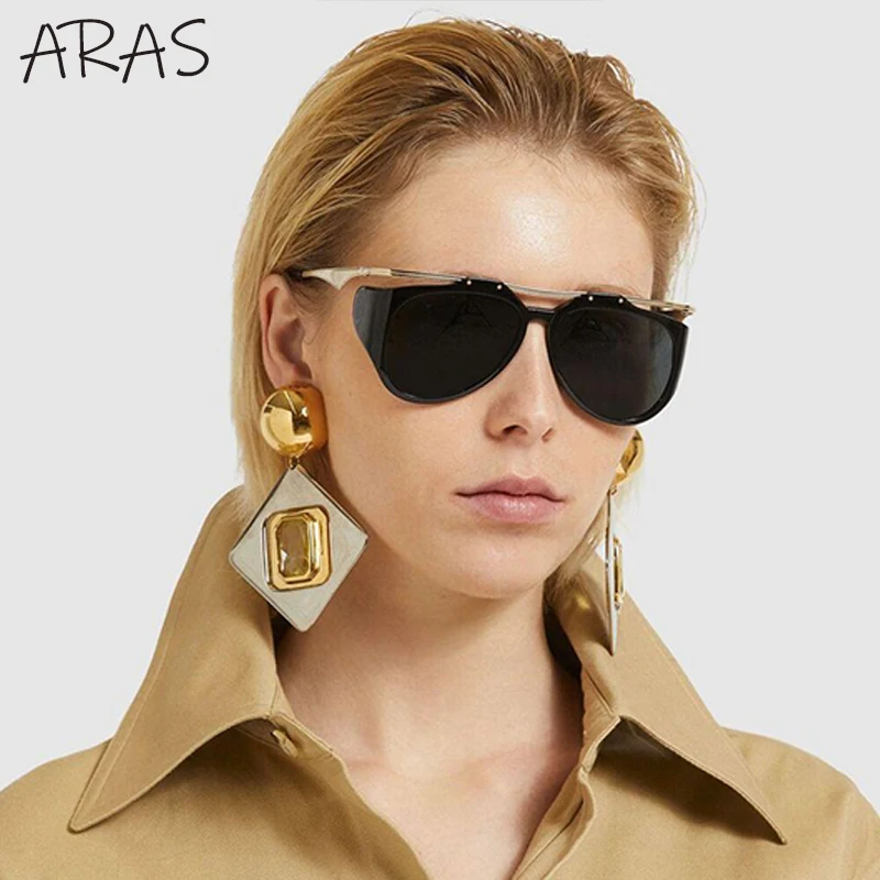 Y2K Punk Round Sunglasses Women 2024 Luxury Brand Irregular Oversized Sun Glasses For Ladies Metal Frame Eyewear Shades UV400