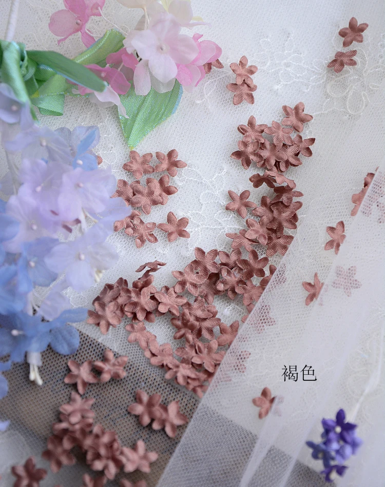 DIY Handgemachte 3D-Blumen Hochzeitskleid-Materialien, Pyrographisches Jeansgarn, Kopfbedeckungsmaterialien, 45 Farben, 100-200 Stück, RS1968 – Detail 4