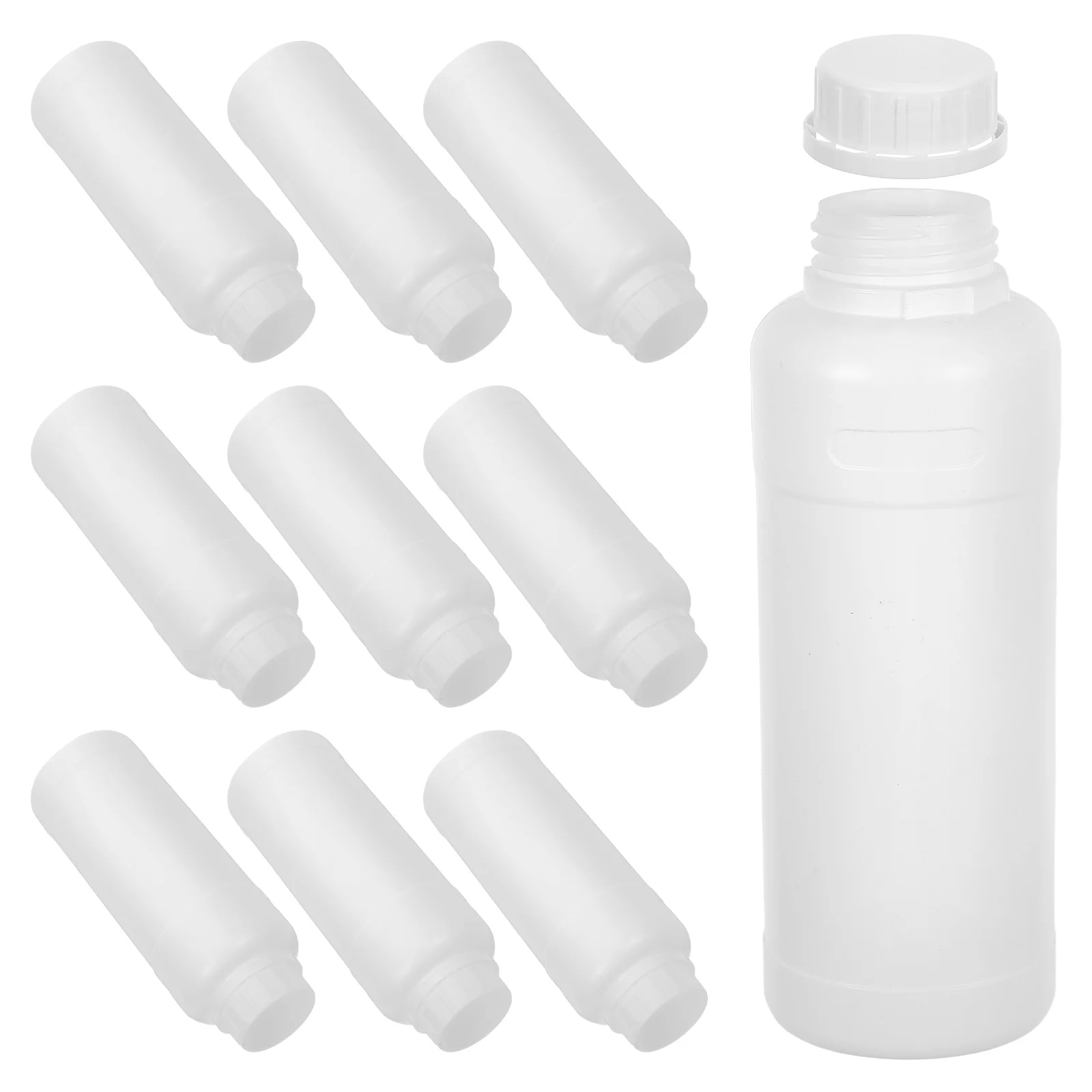 

10pcs 500ml Sealed Reagent Bottles Lab Chemical Storage Containers Wide Mouth PE Material Opaque Body Plastic Liquid Bottles