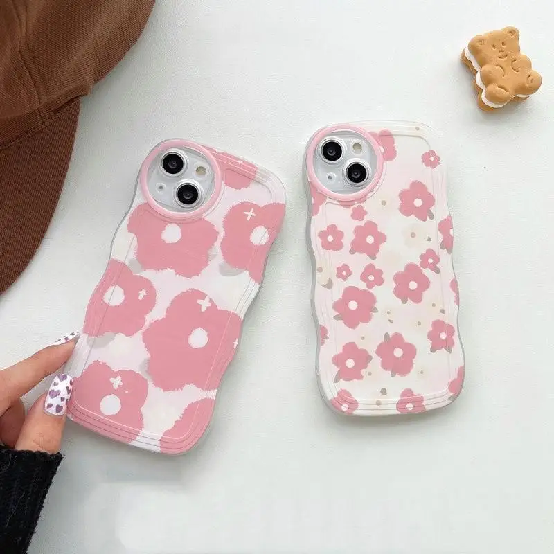 Love Heart Case for OPPO A38 A78 4G A77 A57 A98 A58 5G A16K A16E Realme 8 8i 6 7i 3 5 ProF9 F11 Pro Curly Wave Clear TPU Cover