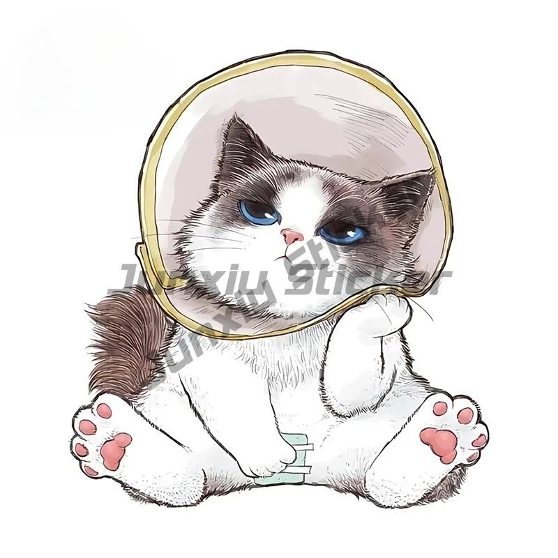 

Lovely Astronaut Kitten Car Stickers Creative Funny Picture Decals Waterproof Vinyl Car Accessoires