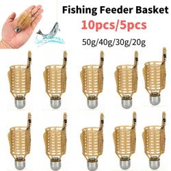 10-1PC Fishing Beads Feeder Cage Hooks Components Carp Bait Cage with Iron Head Stoppers Carp Beads Fishing Tackles Fishing Part