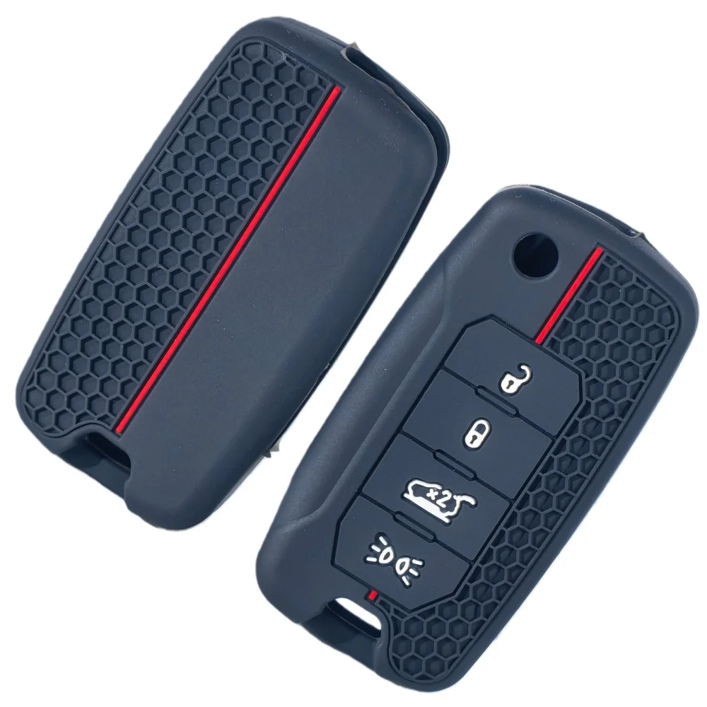 Silicone Car Remote Key Case Fob for Jeep Cherokee Compass S Renegade Grand Commander for Dodge Journey Challenger Jcuv Charger