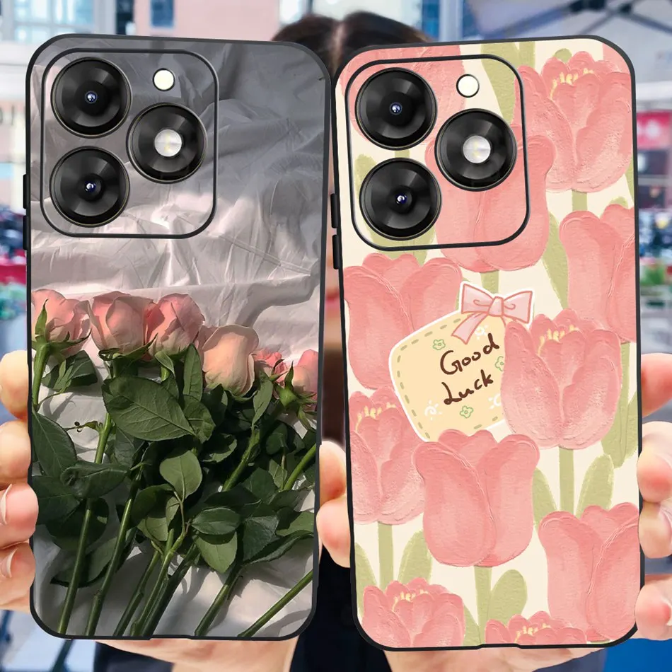 For ITEL A70 Case ItelA70 A665L Beautiful Flower Butterfly Painted Soft Silicone TPU Phone Cases